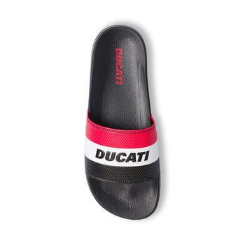 Ciabatte nere da uomo con fascia tricolore Ducati, Brand, SKU p426000015, Immagine 0